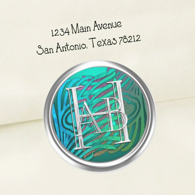 Silver Art Deco Peacock Envelope Seal Monogram (Creator Uploaded)