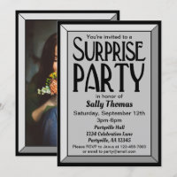 Silver Art Deco Photo Birthday Surprise Party