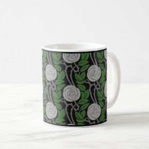 Silver Art Nouveau Roses Coffee Mug