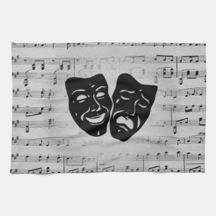 Silver Art Unites Theatre Masks Tea Towel