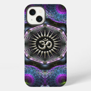 Silver Aum Hexagon Fantasy Fractals New-Age iPhone 13 Case