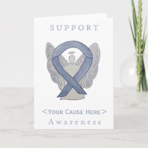 Silver Awareness Ribbon Angel Customised Card