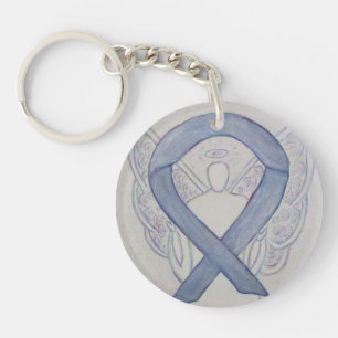 Silver Awareness Ribbon Angel Customised Key chain