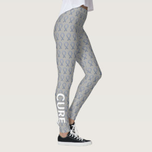 Silver Awareness Ribbon Hope & Cure Art Leggings