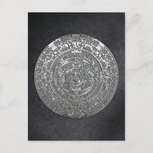 Silver Aztec Calendar Postcard