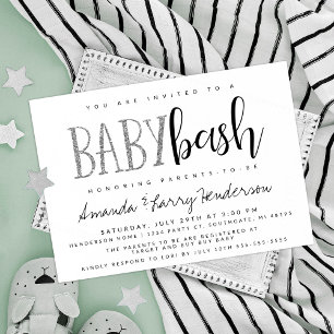 Silver Baby Bash, Couples Baby Shower Invitation