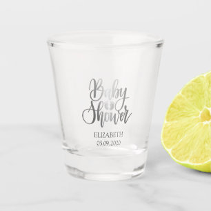 Silver Baby Shower Feet Shot Glass