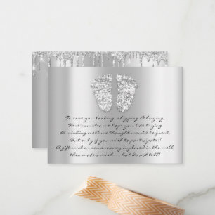 Silver Baby Shower Girl Boy Gift Card