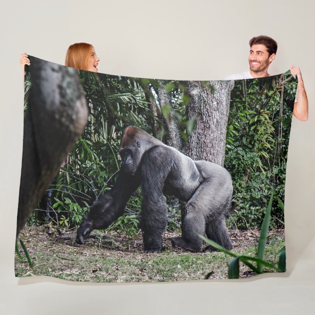 SILVER BACK GORILLA FLEECE BLANKET (In Situ)