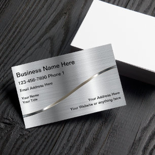 Silver Background Construction Service Business Card