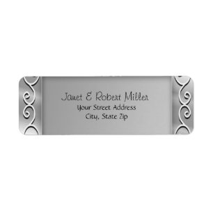 Silver Background  Return Address Labels