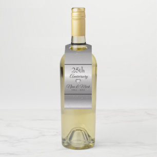 Silver Background With Sparks Bottle Tag