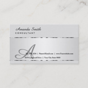 Silver Badge & White Minimal Elegant Professional Business Card