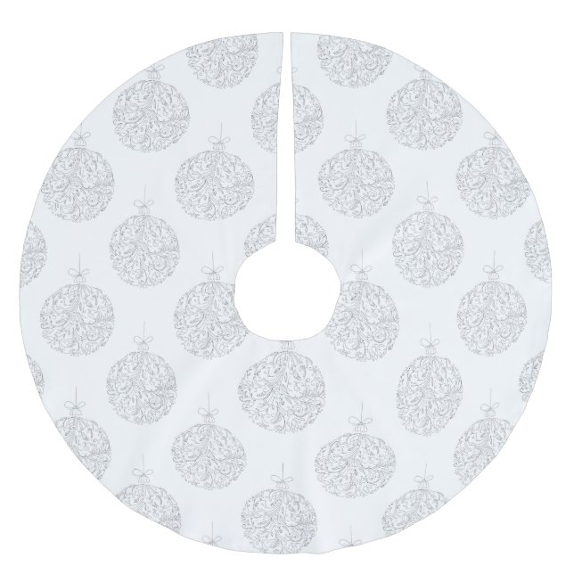 Silver Balls - Christmas Tree Skirt (Front)