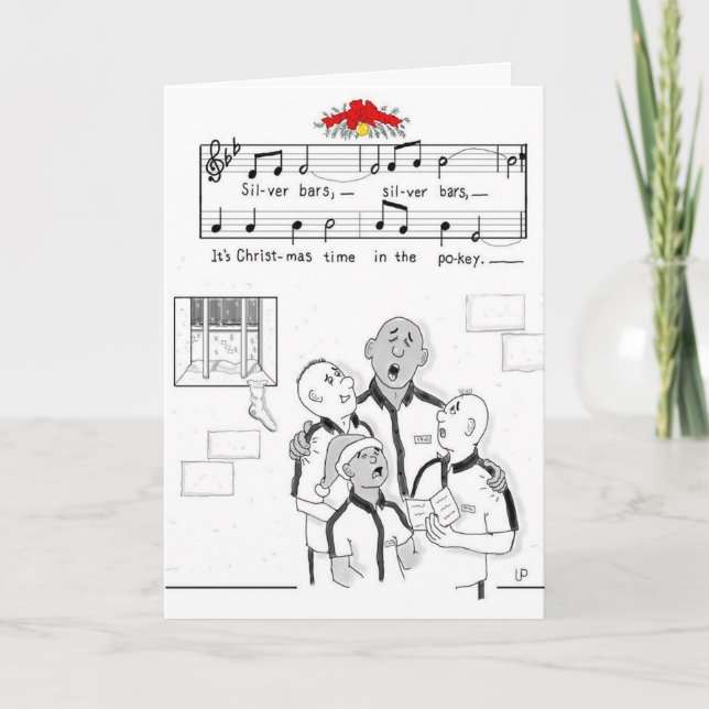 "Silver Bars" Christmas Greeting Card & Envelope (Front)