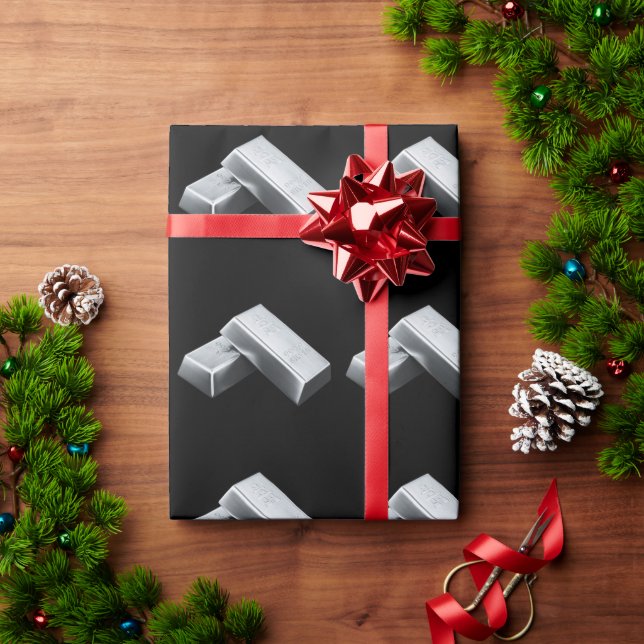 Silver Bars Wrapping Paper (Holiday Gift)