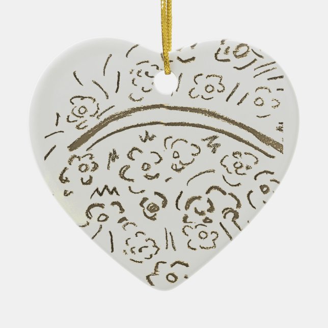 Silver Basket with Handle Ceramic Tree Decoration (Front)