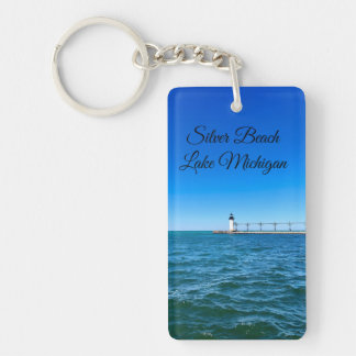 Silver Beach lighthouse – Lake Michigan Key Ring