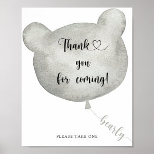 Silver Bear Balloon \ Thank you for coming  Poster