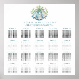 Silver bells 20 tables wedding seating chart