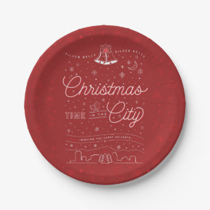 Silver Bells Christmas 7" Paper Plates