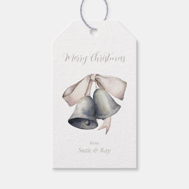 Silver Bells Christmas Gift Tags (Front)