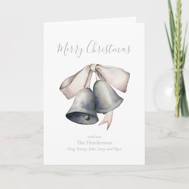 Silver Bells Christmas Holiday Card (Front)