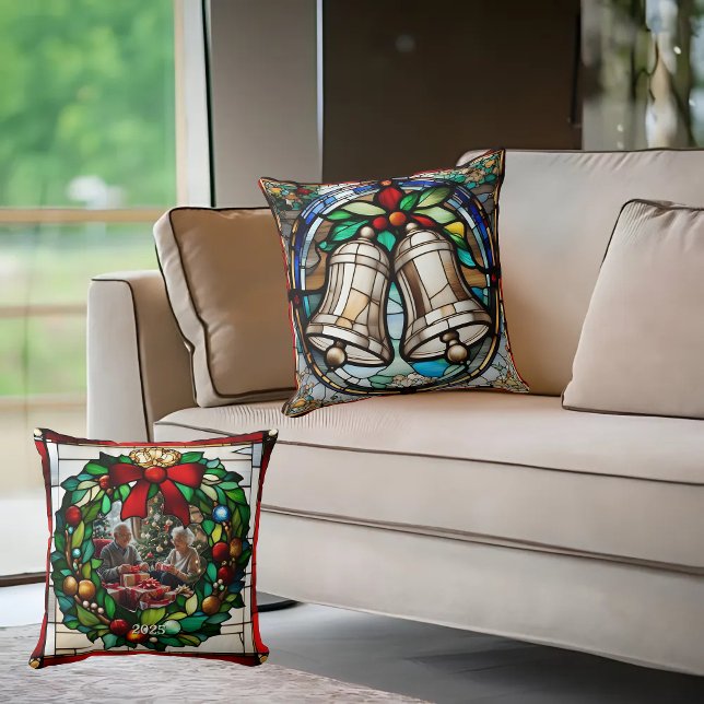 Silver Bells Faux Stained Glass Cushion (Creator Uploaded)