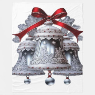 Silver bells fleece blanket