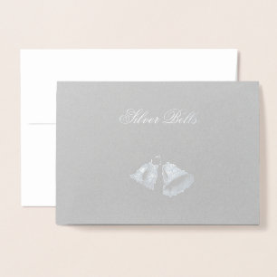 Silver Bells Gold Foil Christmas Card