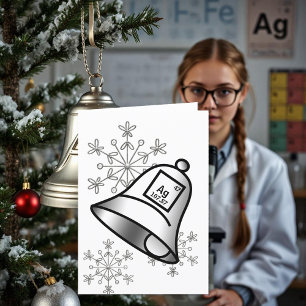 Silver Bells Periodic Table Christmas Science Snow Holiday Card