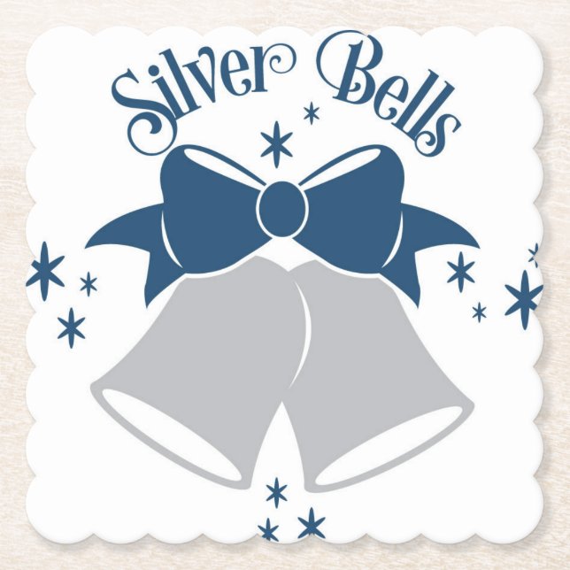 Silver Bells Scalloped Coasters (Front)