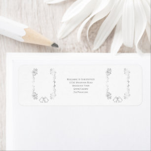 Silver Bells Scrollwork Wedding Return Address