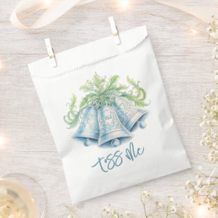 Silver bells watercolor Wedding confetti toss bag
