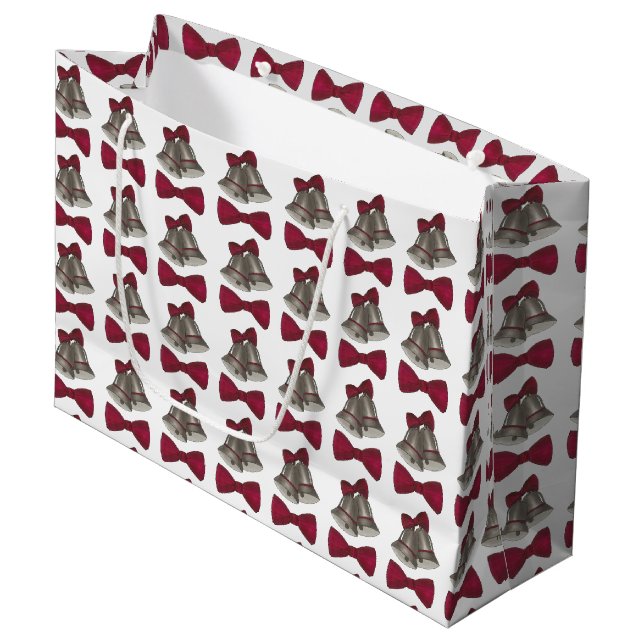 Silver Bells Wedding Anniversary Bell Gift Bag (Front Angled)