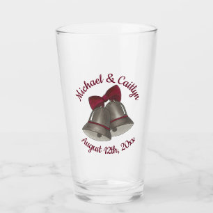 Silver Bells Wedding Anniversary Engagement Party Glass