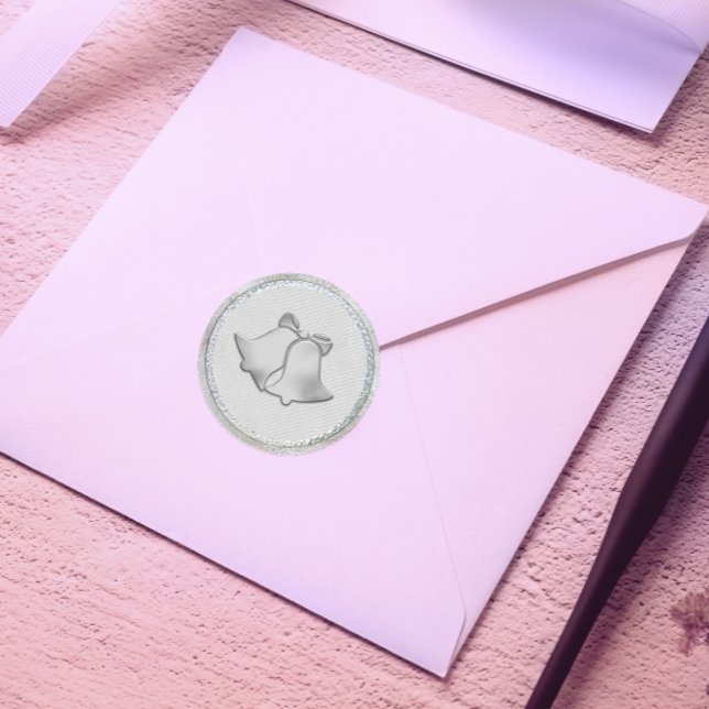 Silver Bells Wedding Classic Round Sticker (Creator Uploaded)