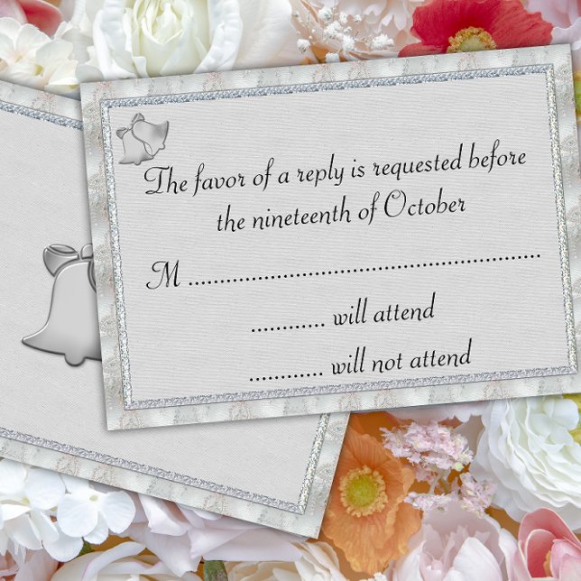 Silver Bells Wedding RSVP Card (Creator Uploaded)
