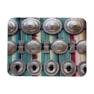 Silver belts for sale, Santa Fe, New Mexico. USA Magnet