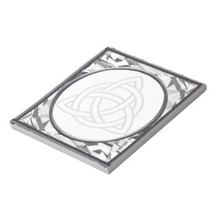 Silver Bevel Triquetra Notepad