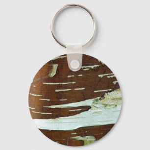 Silver Birch Natural Tree Bark Key Ring