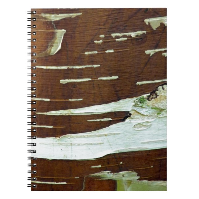 Silver Birch Natural Tree Bark Spiral Notebook (Front)