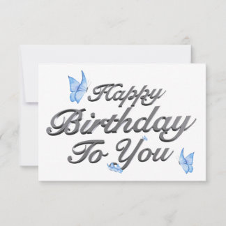 Silver Birthday Celebration Invite, Thank You Card