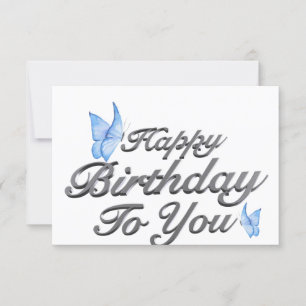 Silver Birthday Celebration Invite, Thank You Card