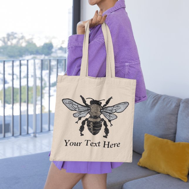Silver Black and Gold Sparkle Bee Tote Bag (Creator Uploaded)