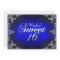 Silver Black Blue Pearl Damask Sweet 16 Invite