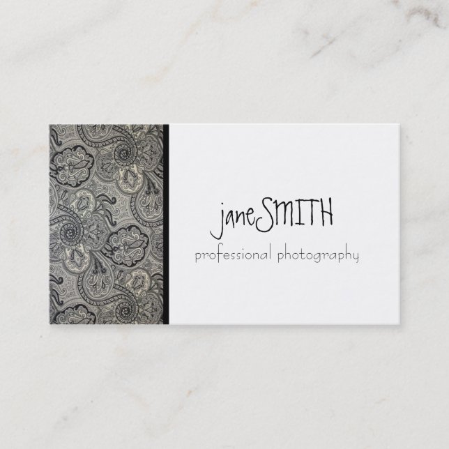Silver & Black Business Card (Front)