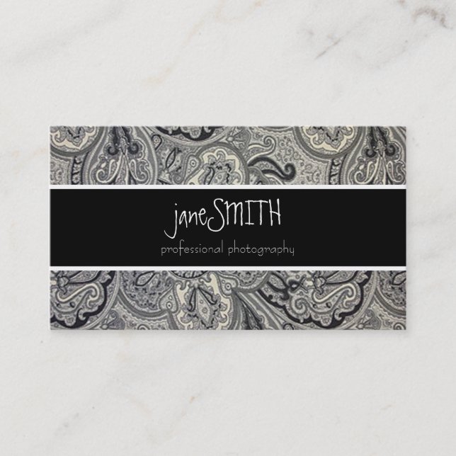 Silver & Black Business Card (Front)