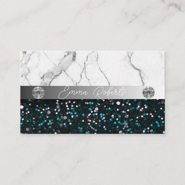 Silver Black Diamond Coach Business Card (Front)