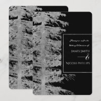 Silver Black Glam Pine Tree Rustic Forest Wedding